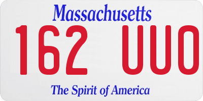 MA license plate 162UU0