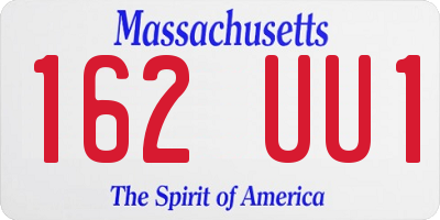 MA license plate 162UU1