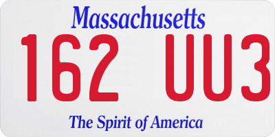 MA license plate 162UU3