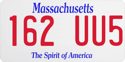 MA license plate 162UU5