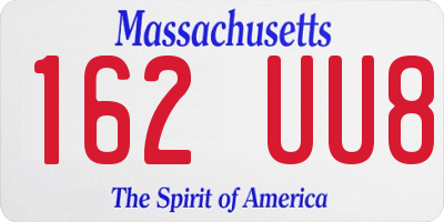 MA license plate 162UU8