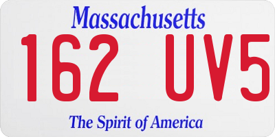 MA license plate 162UV5