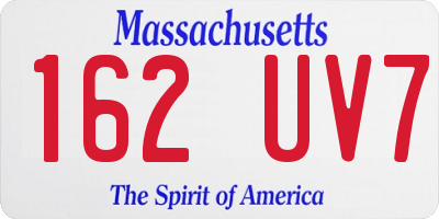 MA license plate 162UV7