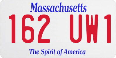 MA license plate 162UW1