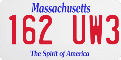 MA license plate 162UW3