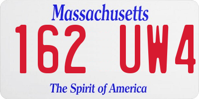 MA license plate 162UW4