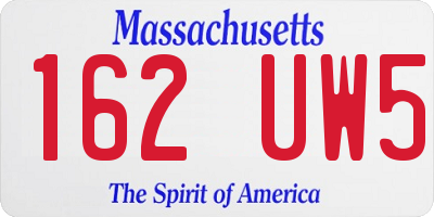 MA license plate 162UW5