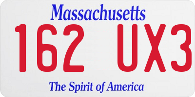 MA license plate 162UX3