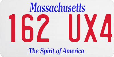 MA license plate 162UX4