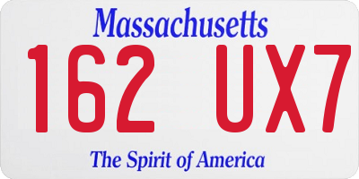 MA license plate 162UX7