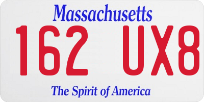 MA license plate 162UX8