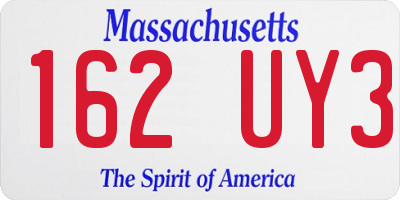 MA license plate 162UY3