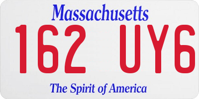 MA license plate 162UY6