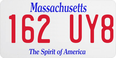 MA license plate 162UY8