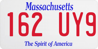 MA license plate 162UY9