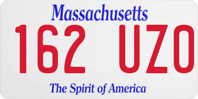 MA license plate 162UZ0