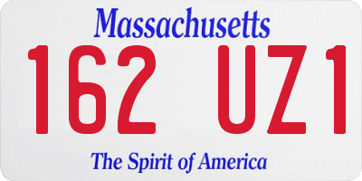 MA license plate 162UZ1