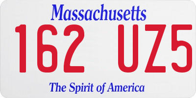 MA license plate 162UZ5