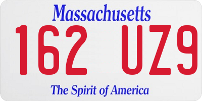 MA license plate 162UZ9