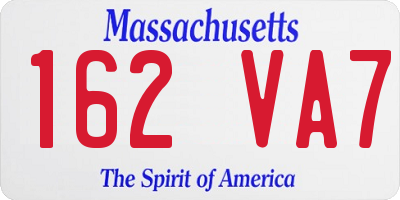 MA license plate 162VA7