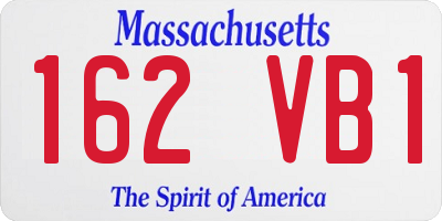 MA license plate 162VB1