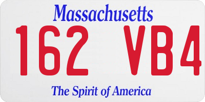 MA license plate 162VB4