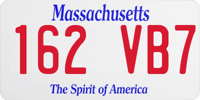 MA license plate 162VB7