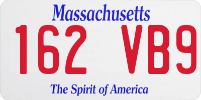 MA license plate 162VB9