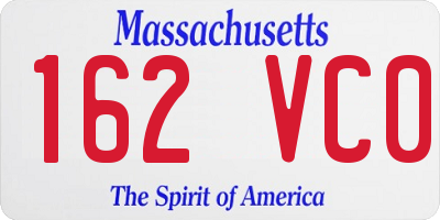 MA license plate 162VC0