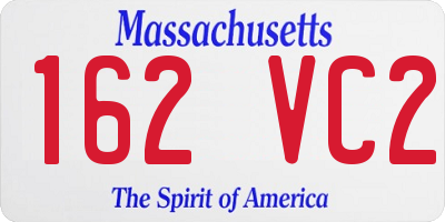 MA license plate 162VC2