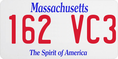 MA license plate 162VC3