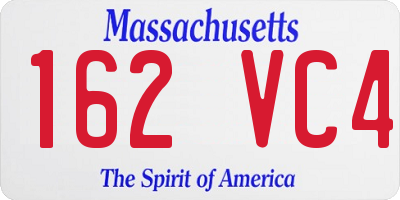 MA license plate 162VC4
