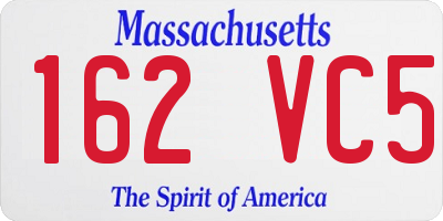 MA license plate 162VC5