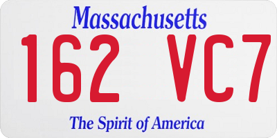 MA license plate 162VC7