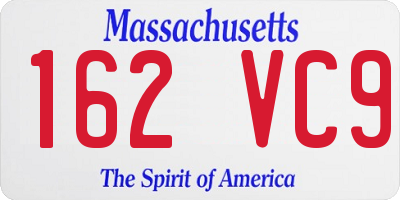 MA license plate 162VC9