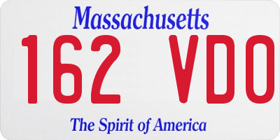 MA license plate 162VD0