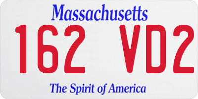 MA license plate 162VD2