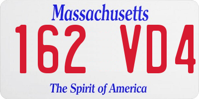MA license plate 162VD4