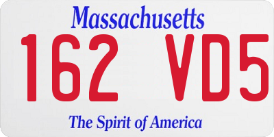 MA license plate 162VD5