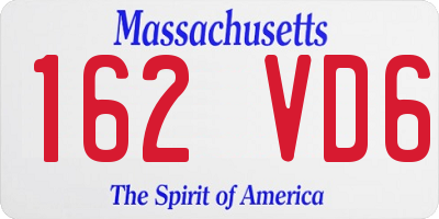 MA license plate 162VD6