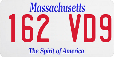MA license plate 162VD9