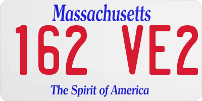 MA license plate 162VE2