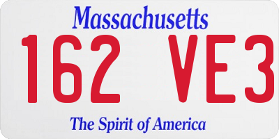 MA license plate 162VE3