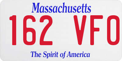 MA license plate 162VF0