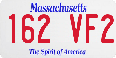 MA license plate 162VF2