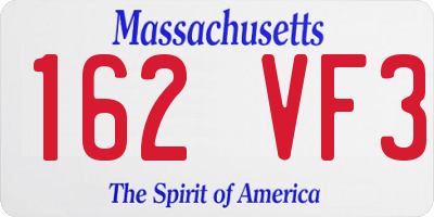 MA license plate 162VF3
