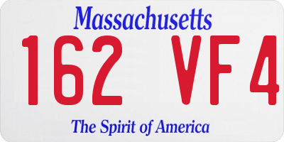 MA license plate 162VF4