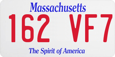 MA license plate 162VF7