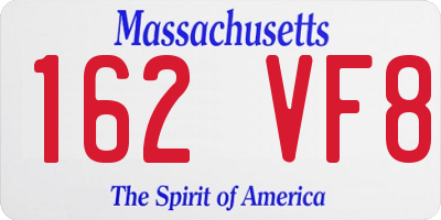 MA license plate 162VF8