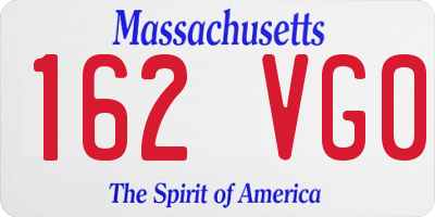 MA license plate 162VG0